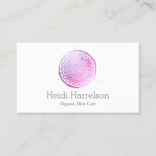 Elegant Beauty Mandala Logo Pink/Purple Business Card