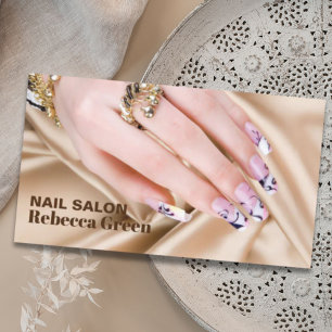 Elegant beauty manicurist nail artist nail salon business card