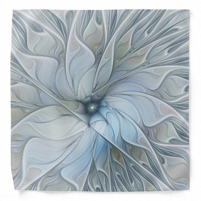 Elegant Beauty Modern Abstract Fractal Art Flower Bandana (Front)