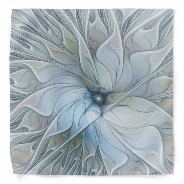 Elegant Beauty Modern Abstract Fractal Art Flower Bandana (Front)