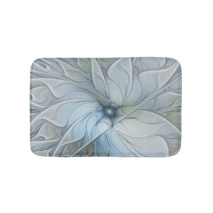 Elegant Beauty Modern Abstract Fractal Art Flower Bath Mat