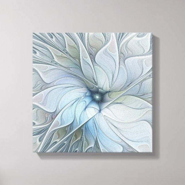 Elegant Beauty Modern Abstract Fractal Art Flower Canvas Print (Front)