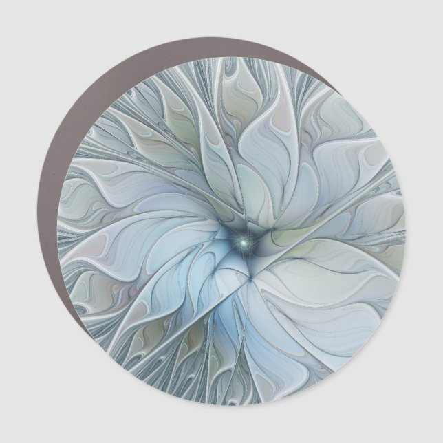 Elegant Beauty Modern Abstract Fractal Art Flower Car Magnet (Front)