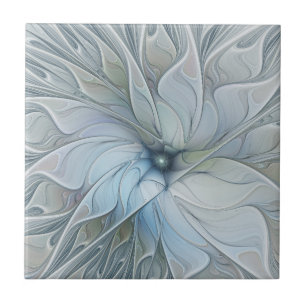 Elegant Beauty Modern Abstract Fractal Art Flower Ceramic Tile