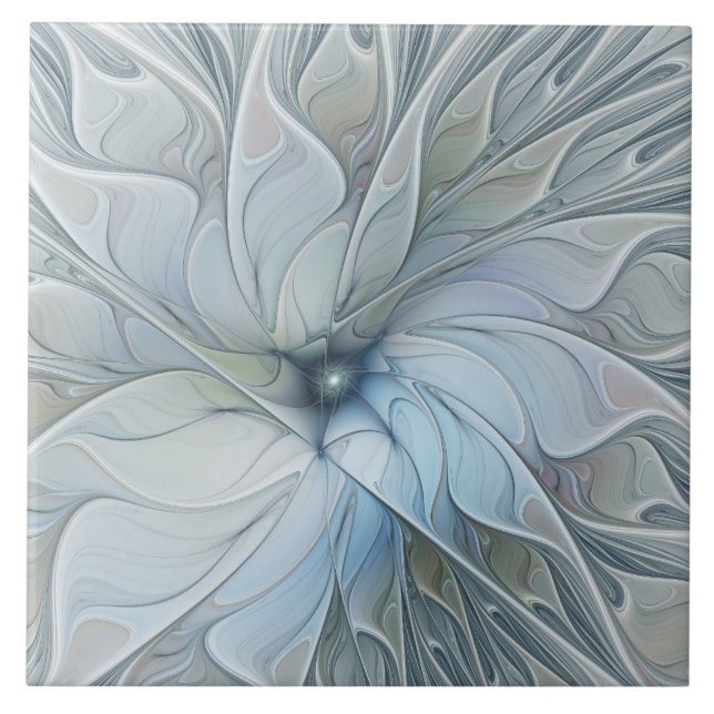 Elegant Beauty Modern Abstract Fractal Art Flower Ceramic Tile (Front)