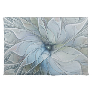 Elegant Beauty Modern Abstract Fractal Art Flower Cloth Placemat