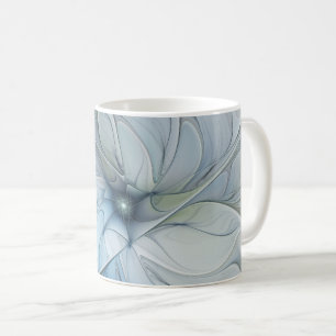 Elegant Beauty Modern Abstract Fractal Art Flower Coffee Mug