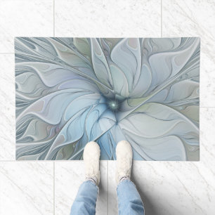 Elegant Beauty Modern Abstract Fractal Art Flower Doormat