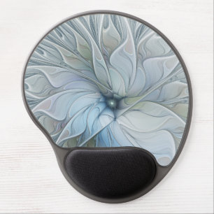 Elegant Beauty Modern Abstract Fractal Art Flower Gel Mouse Pad