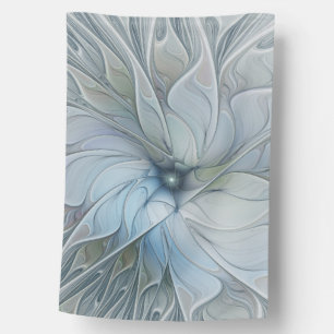 Elegant Beauty Modern Abstract Fractal Art Flower House Flag