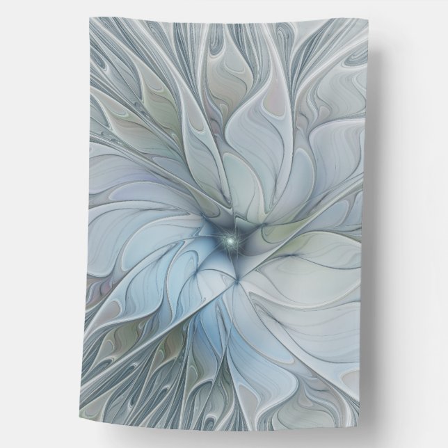Elegant Beauty Modern Abstract Fractal Art Flower House Flag (Front)