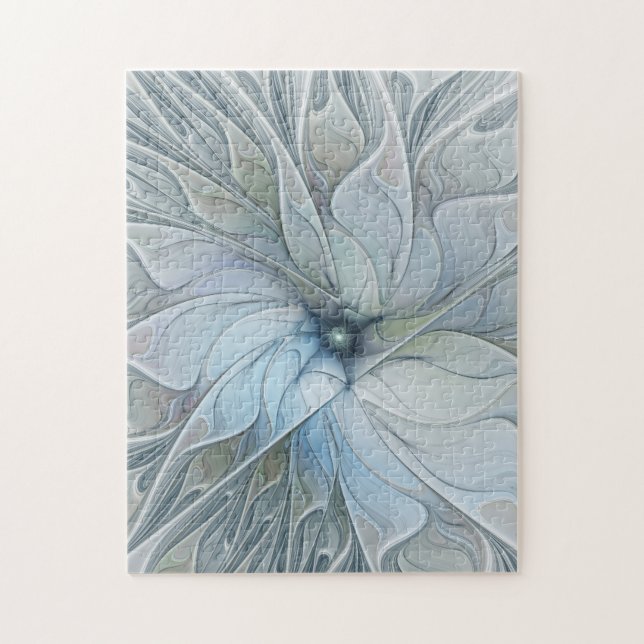 Elegant Beauty Modern Abstract Fractal Art Flower Jigsaw Puzzle (Vertical)