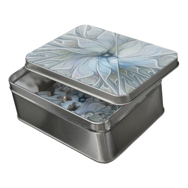 Elegant Beauty Modern Abstract Fractal Art Flower Jigsaw Puzzle (Lid Open)