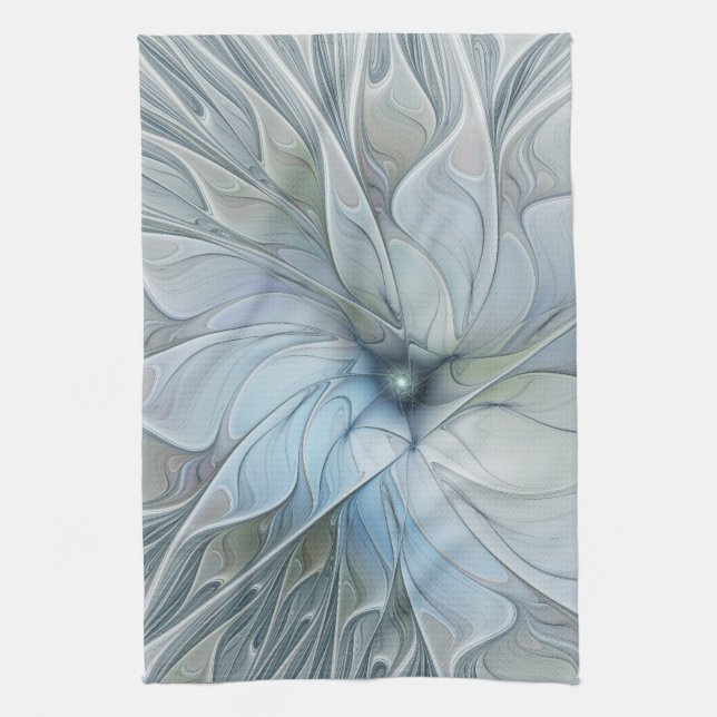 Elegant Beauty Modern Abstract Fractal Art Flower Kitchen Towel (Vertical)
