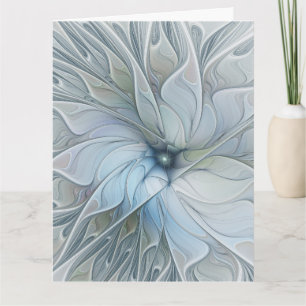 Elegant Beauty Modern Abstract Fractal Art Flower Letterpress Thank You Card