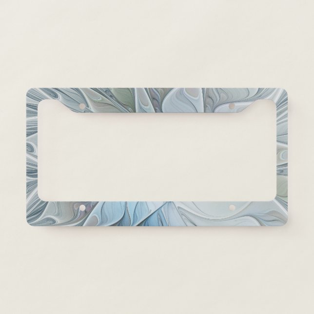 Elegant Beauty Modern Abstract Fractal Art Flower License Plate Frame (Front)