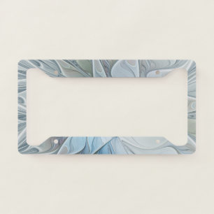 Elegant Beauty Modern Abstract Fractal Art Flower License Plate Frame