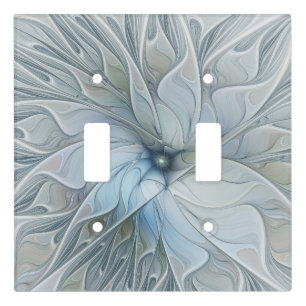 Elegant Beauty Modern Abstract Fractal Art Flower Light Switch Cover