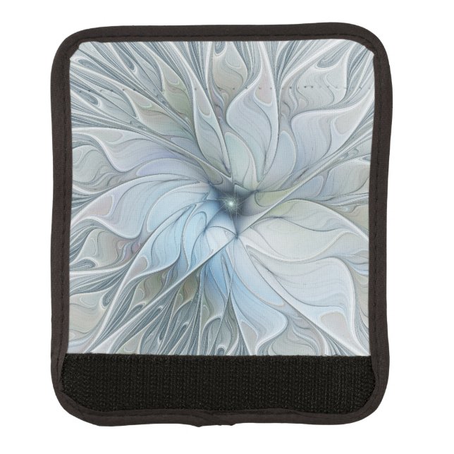 Elegant Beauty Modern Abstract Fractal Art Flower Luggage Handle Wrap (Front)