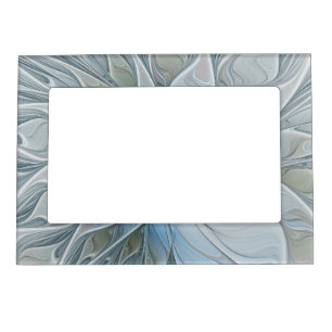Elegant Beauty Modern Abstract Fractal Art Flower Magnetic Frame