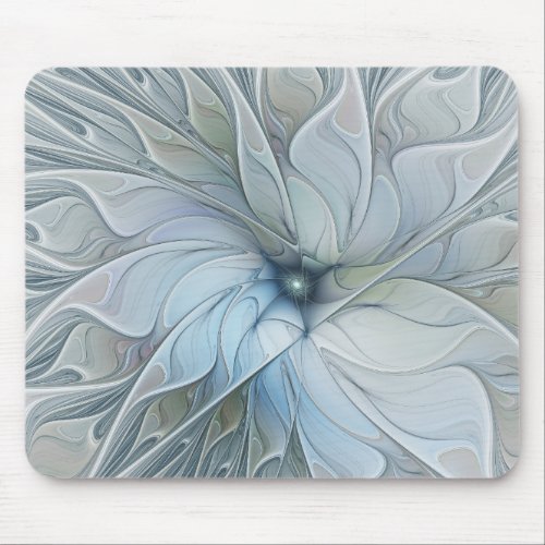 Elegant Beauty Modern Abstract Fractal Art Flower Mouse Pad