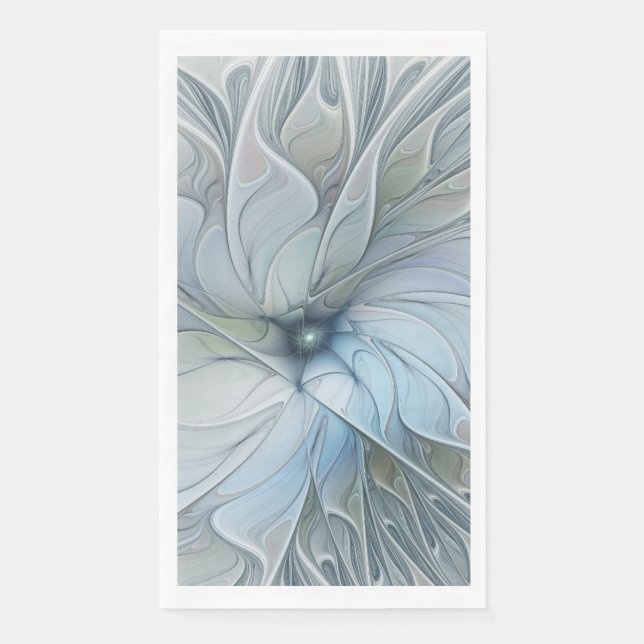 Elegant Beauty Modern Abstract Fractal Art Flower Paper Guest Towels (Front)