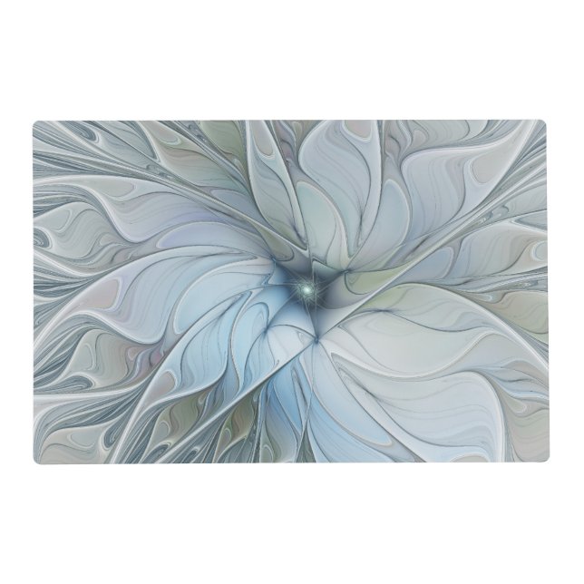 Elegant Beauty Modern Abstract Fractal Art Flower Placemat (Front)
