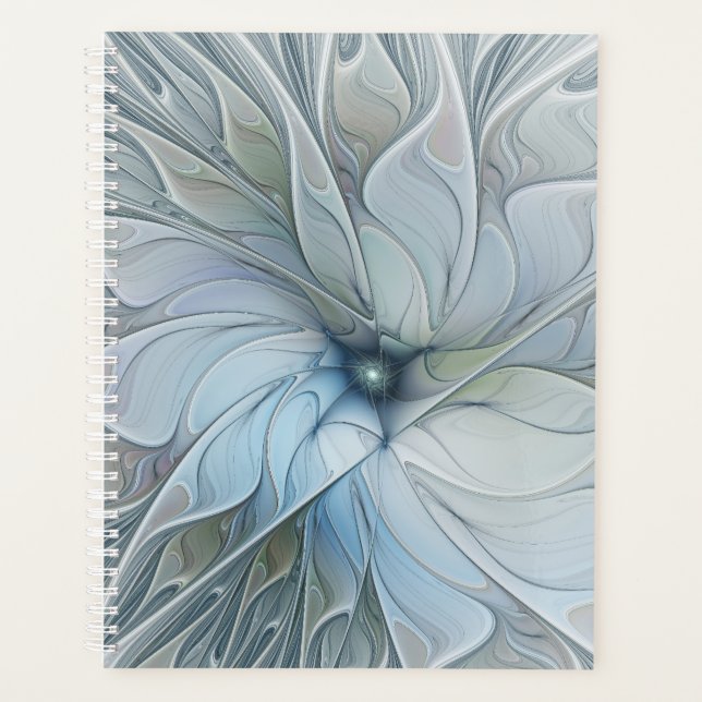 Elegant Beauty Modern Abstract Fractal Art Flower Planner (Front)