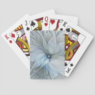 Elegant Beauty Modern Abstract Fractal Art Flower Poker Cards