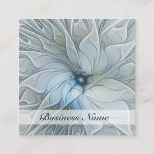Elegant Beauty Modern Abstract Fractal Art Flower Square Business Card