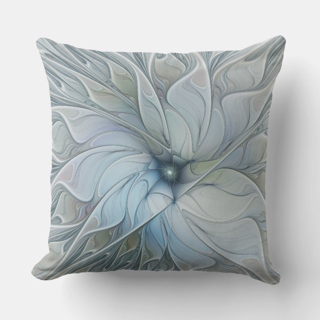 Elegant Beauty Modern Abstract Fractal Art Flower Throw Pillow (Front)