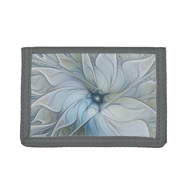 Elegant Beauty Modern Abstract Fractal Art Flower Trifold Wallet (Front)