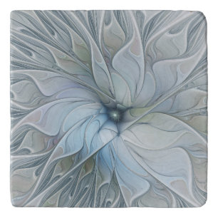 Elegant Beauty Modern Abstract Fractal Art Flower Trivet