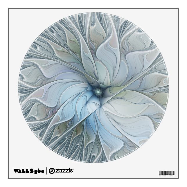 Elegant Beauty Modern Abstract Fractal Art Flower Wall Decal (Front)