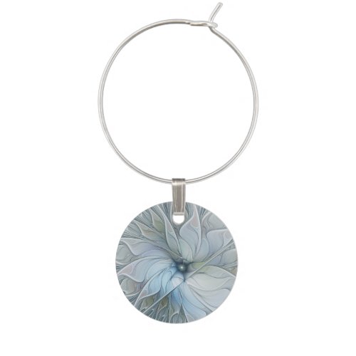 Elegant Beauty Modern Abstract Fractal Art Flower Wine Charm