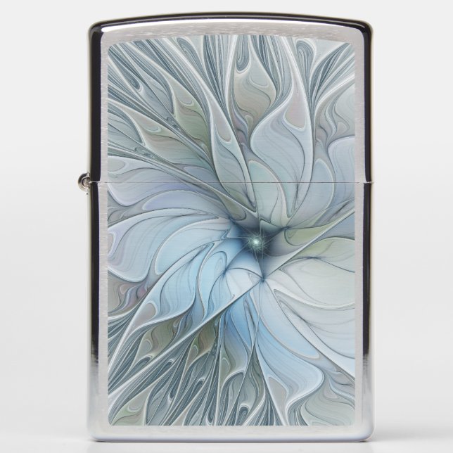 Elegant Beauty Modern Abstract Fractal Art Flower Zippo Lighter (Front)