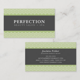 ELEGANT BEAUTY pretty pattern light green gray Business Card
