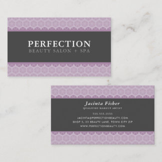 ELEGANT BEAUTY pretty pattern mauve purple gray Business Card
