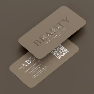 Elegant Beauty Professional Esthetician Dark Taupe Business Card