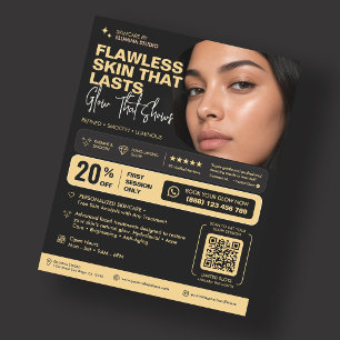 Elegant Beauty Salon Aesthetic Clinic Black Flyer
