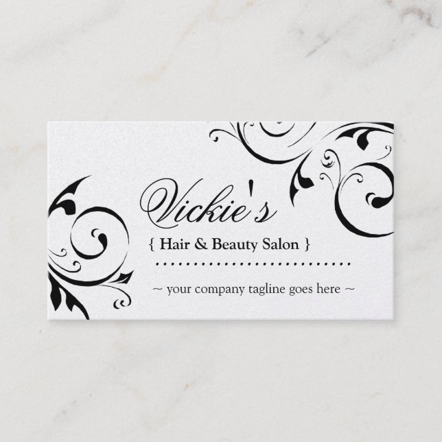 Elegant Beauty Salon Business Card (Front)
