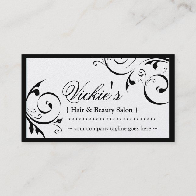 Elegant Beauty Salon Business Card (Front)