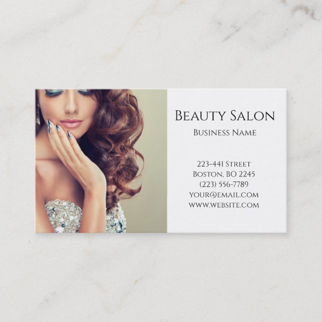  Elegant beauty salon Business card (Front)
