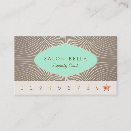 Elegant Beauty Salon Customer Loyalty Punch Card