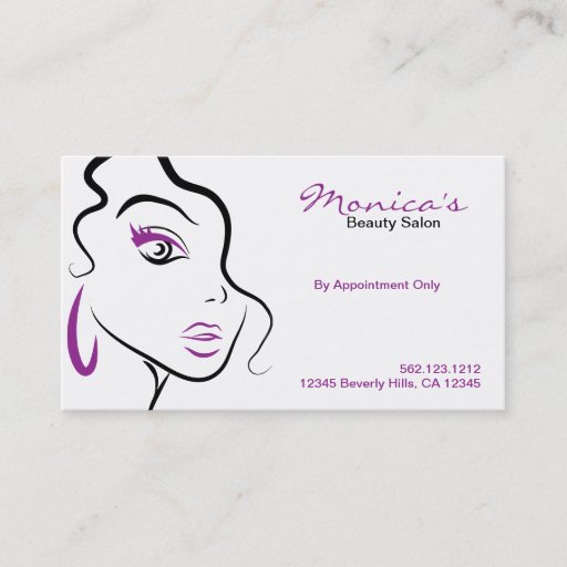 Customizable Elegant Beauty Salon with Appointment Date Business Card