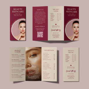 Elegant Beauty Skincare Salon Trifold Brochure