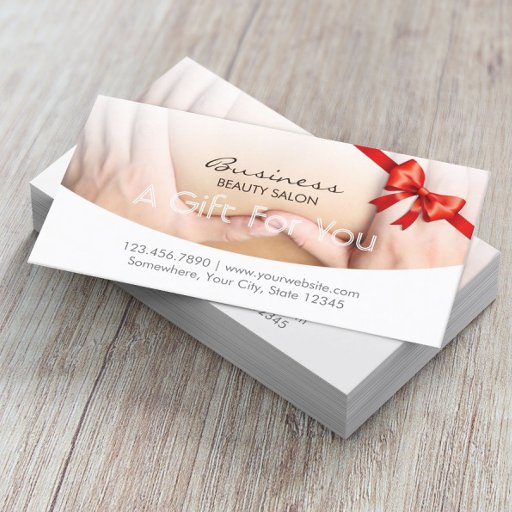 Customizable Elegant Beauty Therapy Salon Gift Certificate Business Card Template