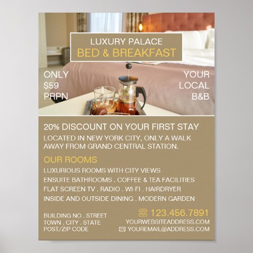 Elegant Bed  Breakfast Accommodation Advertising Poster