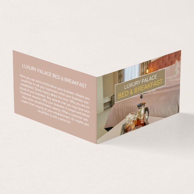 Elegant Bed & Breakfast Accommodation Detailed  Business Card (Outside)