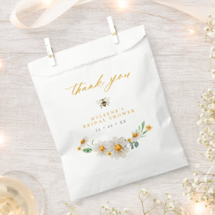 Elegant Bee and Daisies Bridal Shower Favor Bag